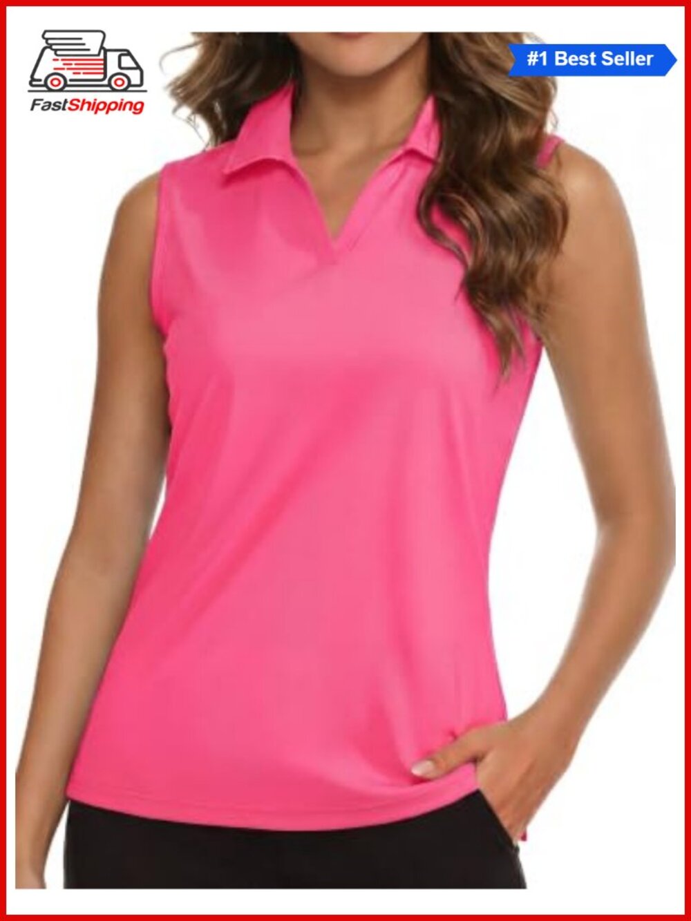 ✨ Sleeveless Golf Polo Shirt UPF 50+ V-Neck Quick Dry Athletic Tank Top